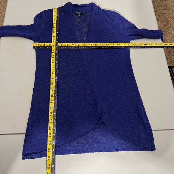 Eileen Fisher Cardigan Sweater PP Petite Purple Linen Cotton Open Knit Coastal - Picture 2 of 11